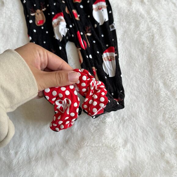 Bums & Roses Christmas Footie 3-6 Months - Picture 2 of 4